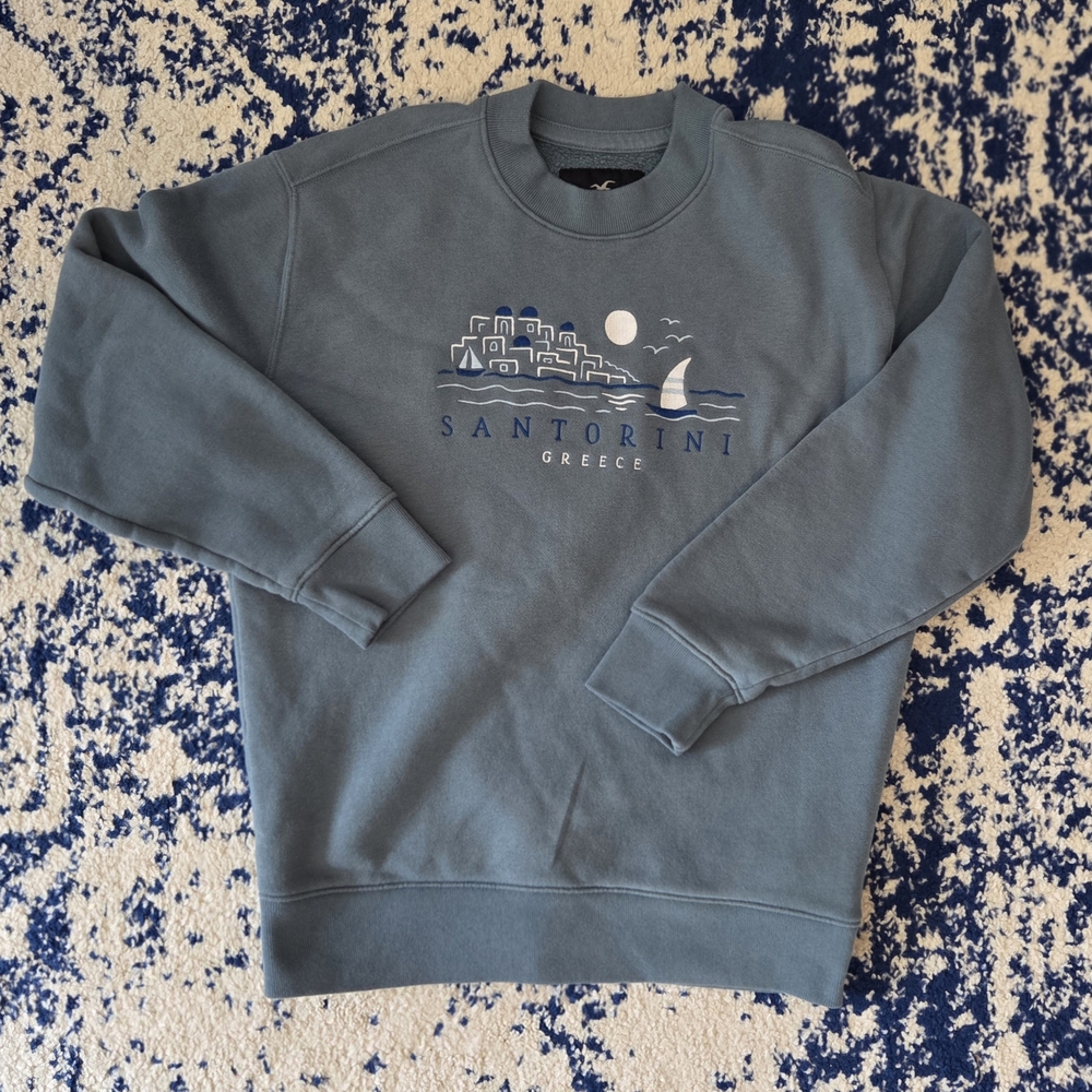 Hollister Santorini Graphic Crewneck Sweater - Blue
